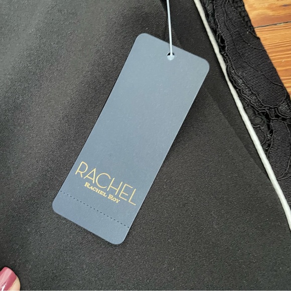 NWT Rachel Rachel Roy Black Pants with Lace Insert - Picture 4 of 12